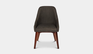 indoor dining chair dark timber leg charcoal seat