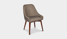 Load image into Gallery viewer, indoor dining chair grey fabric with blackwood chair legs