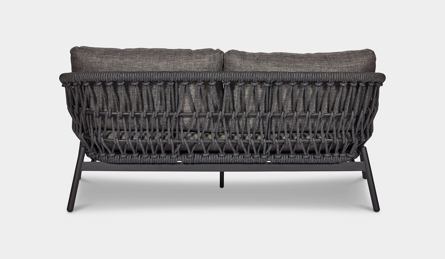 Ibiza 2 Seater Rope Sofa Charcoal