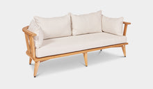 Load image into Gallery viewer, mauritius outdoor sofa setting natural teak and white cushions