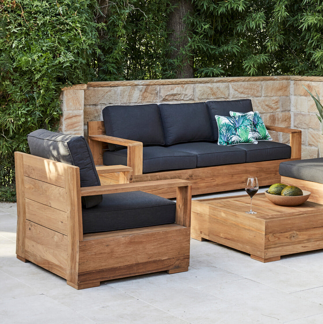 Monte Carlo Sofa Piece Setting Reclaimed Teak – Woodbury Furniture