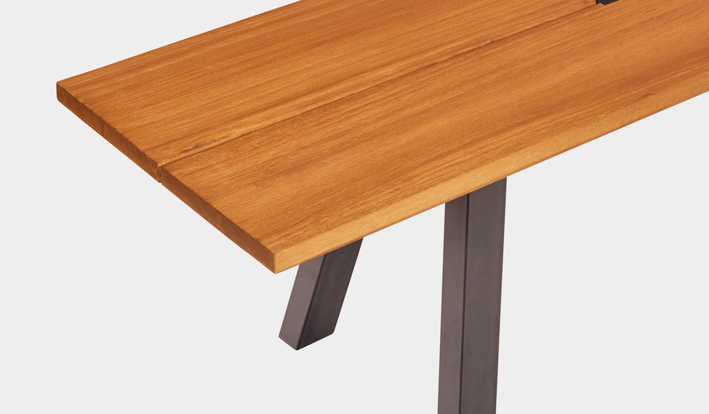 Rockdale Bench Reclaimed Teak Look a Like Black 240cm