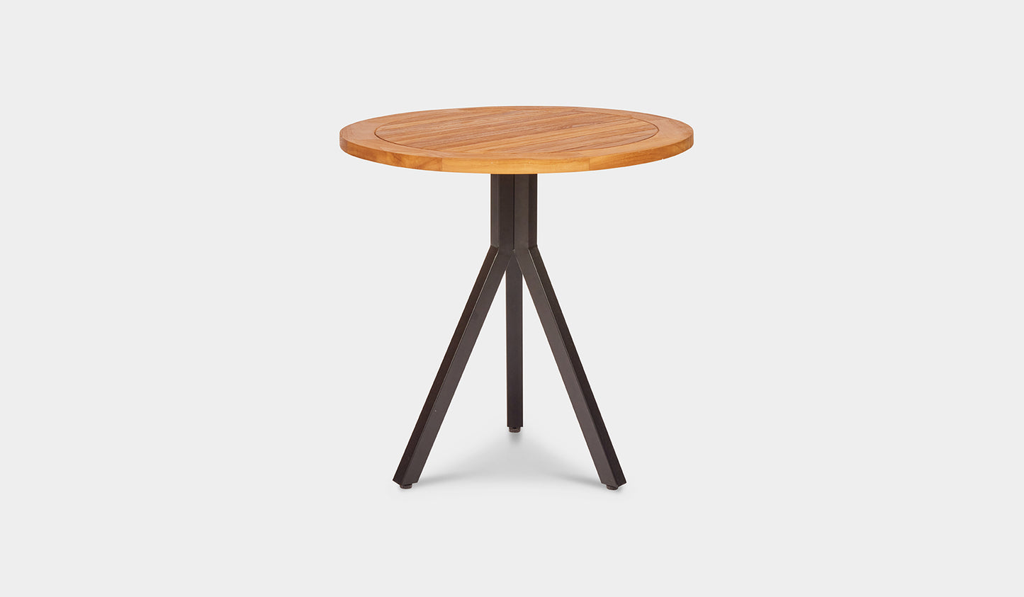 Rockdale Round Teak Bistro Table Black 80cm