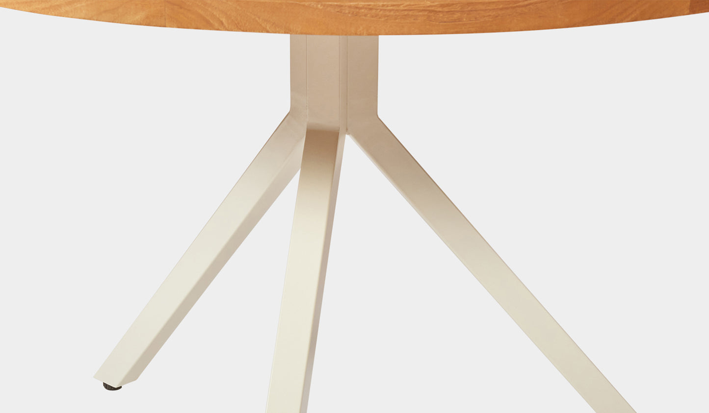 Rockdale Round Teak Table White 120cm