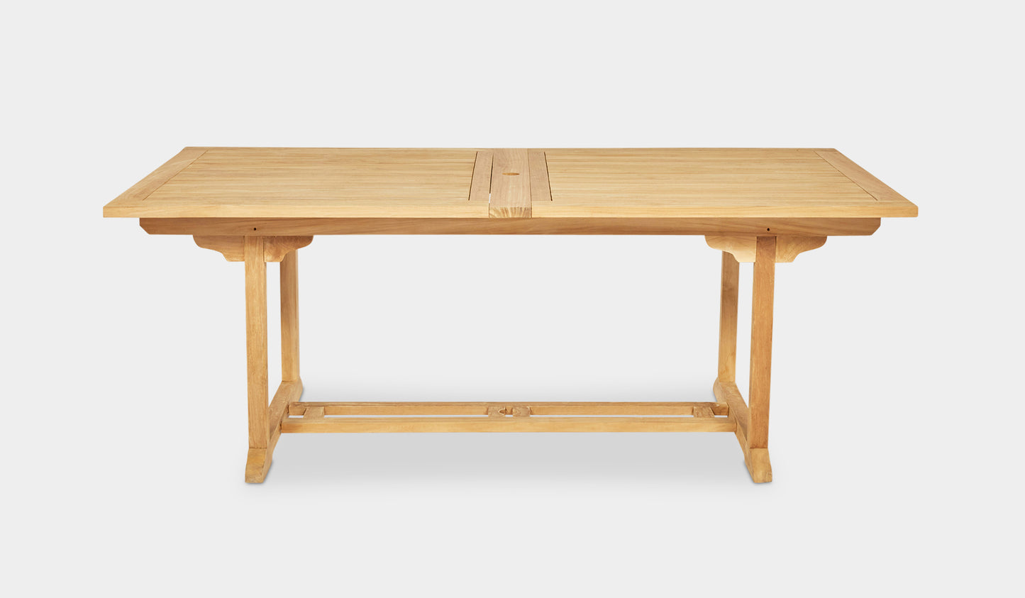 Teak Slim Width Rectangle Double Extending Table 200/300cm