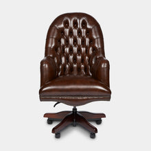 Load image into Gallery viewer, Chesterfield-Leather-Presidents-Swivel-Office-Chair-r1