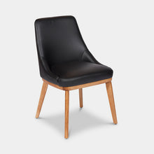 Load image into Gallery viewer, Narrabeen black leather chair with clear leg 1