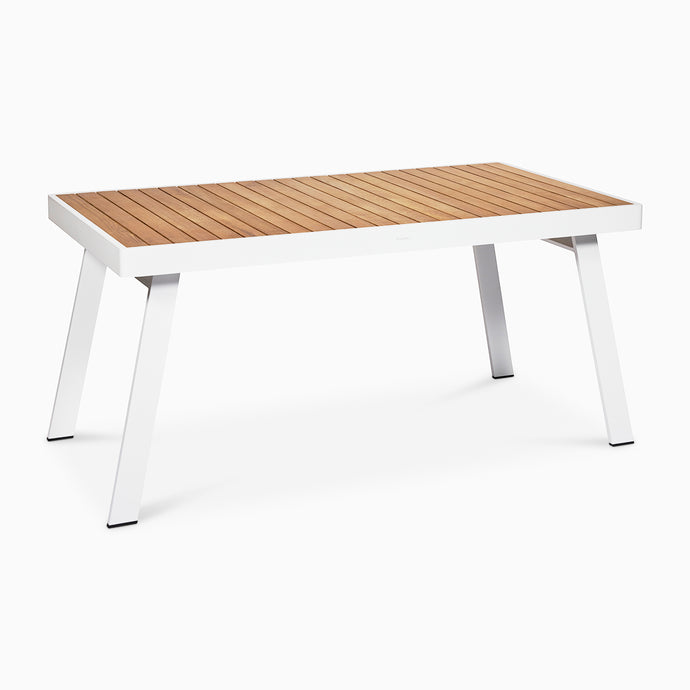Noosa Dining Table white with teak table top