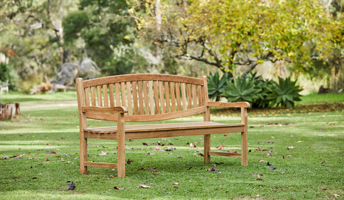 teak lion bench