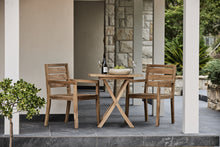 Load image into Gallery viewer, teak 3 piece bistro setting with arm chairs