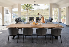 Load image into Gallery viewer, Daytona Outdoor Dining Table Teak Top Aluminium legs with Palma Chairs in Charcoal QDF