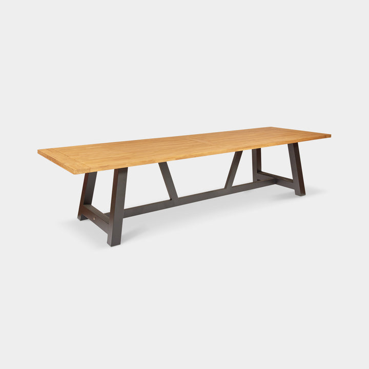 daytona outdoor table teak black legs