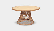 Load image into Gallery viewer, round outdoor dining table wicker and teak