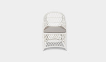 Load image into Gallery viewer, white wicker outdoor dining chair