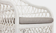 Load image into Gallery viewer, grey seat pad white wicker outdoor chair