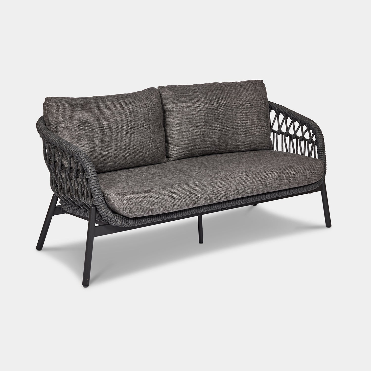 charcoal 2 seater rope sofa
