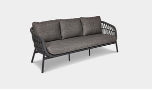 ibiza 3 seater sofa in charcoal rope