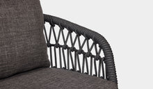 Load image into Gallery viewer, 3 seater outdoor sofa charcoal and rope
