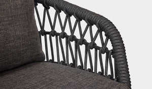 3 seater outdoor sofa rope and fabric