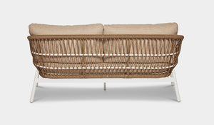 3 seater outdoor sofa rope and white