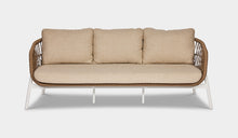 Load image into Gallery viewer, 3 seater outdoor sofa rope and white beige cushion