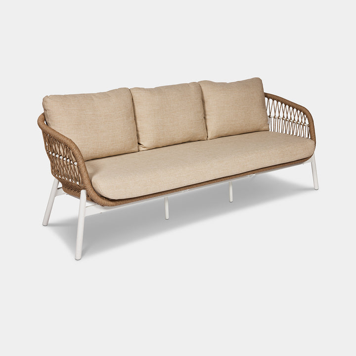 white outdoor 3 seater lounge