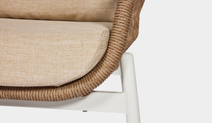 ibiza arm chair in white and natural rope