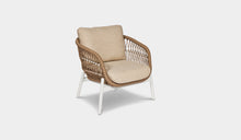Load image into Gallery viewer, beige cushion and natural rattan rope 1 seater sofa 