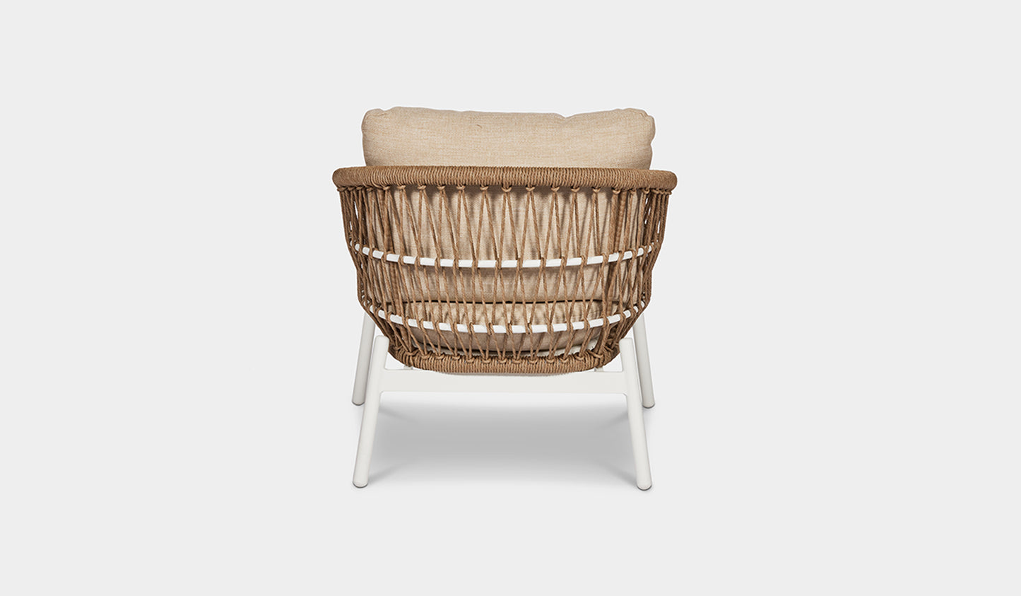 white leg, rope 1 seater sofa, rattan rope natural