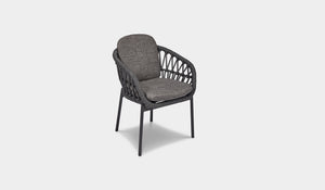 charcoal outdoor dining chair rope