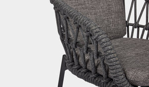 rope outdoor dining chair in charcoal
