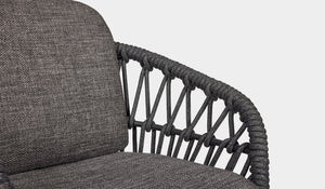 rope dining chair charcoal and aluminium 