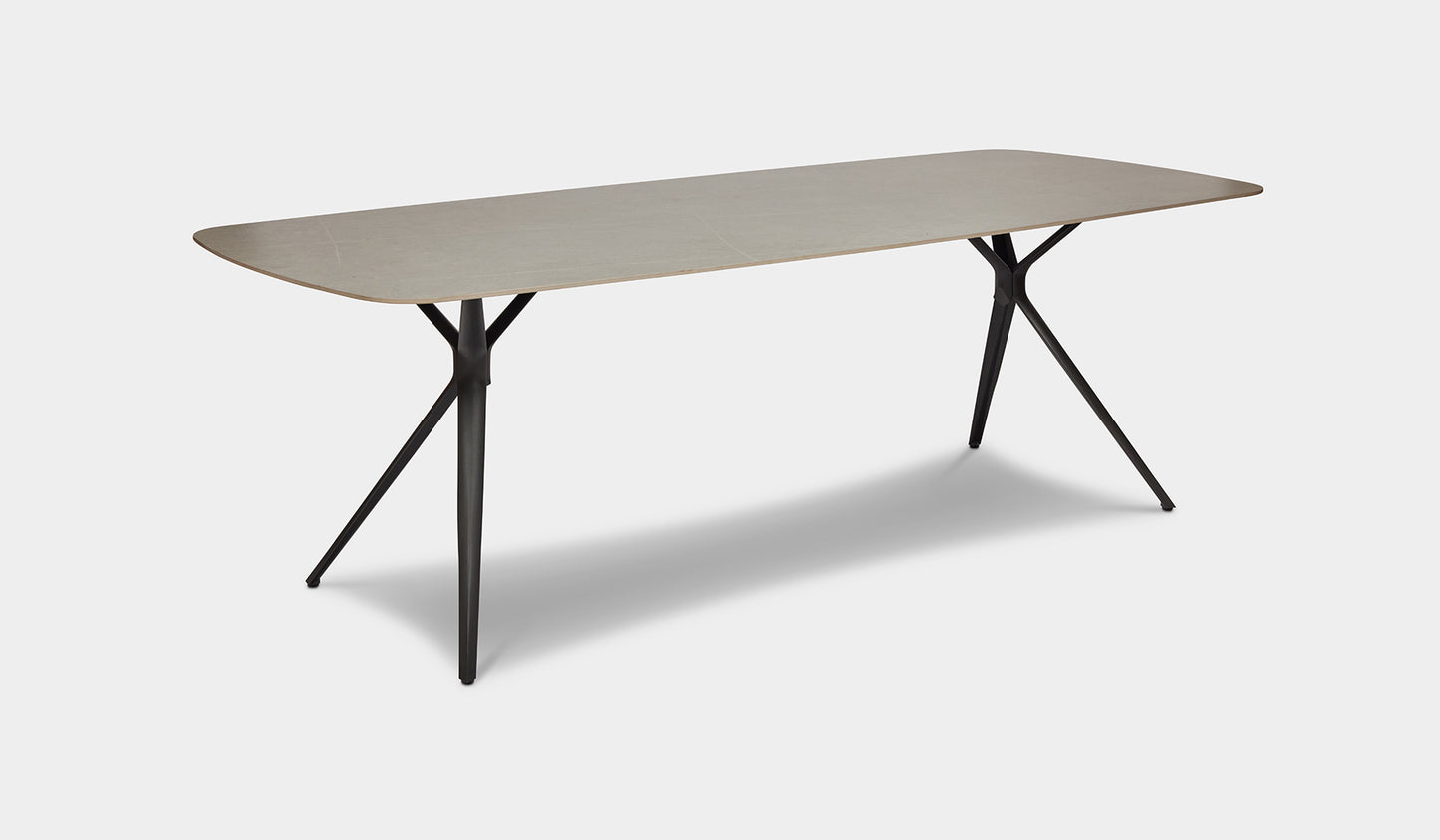 stone outdoor table in charcoal