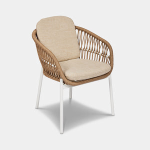 ibiza outdoor dining chair white and natural