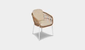 ibiza dining chair white and natural rattan