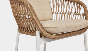 rope dining chair white and natural