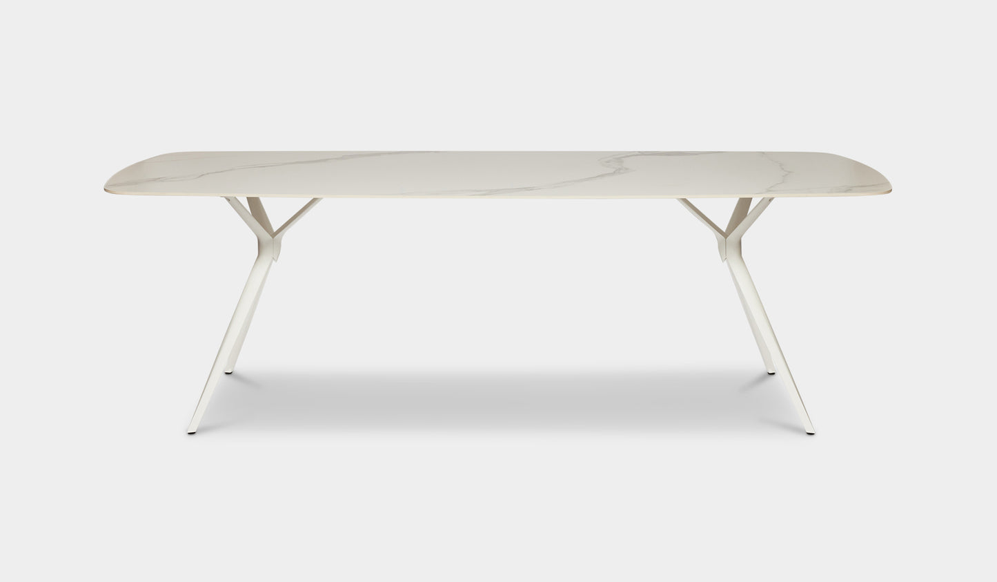 sintered stone white outdoor dining table