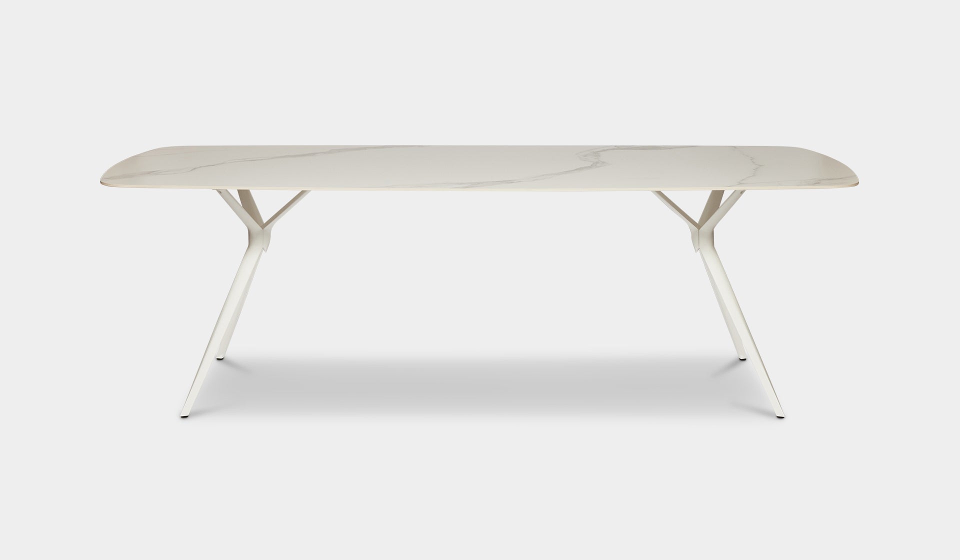 sintered stone white outdoor dining table