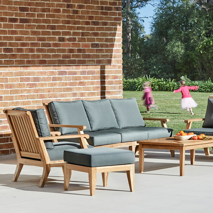 juliet teak outdoor sofa setting in charcoal