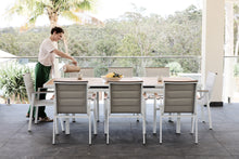 Load image into Gallery viewer, kai dining table white with mackay dining chairs aluminium