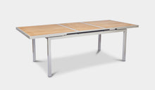 Load image into Gallery viewer, teak and aluminum extension table in silver grey
