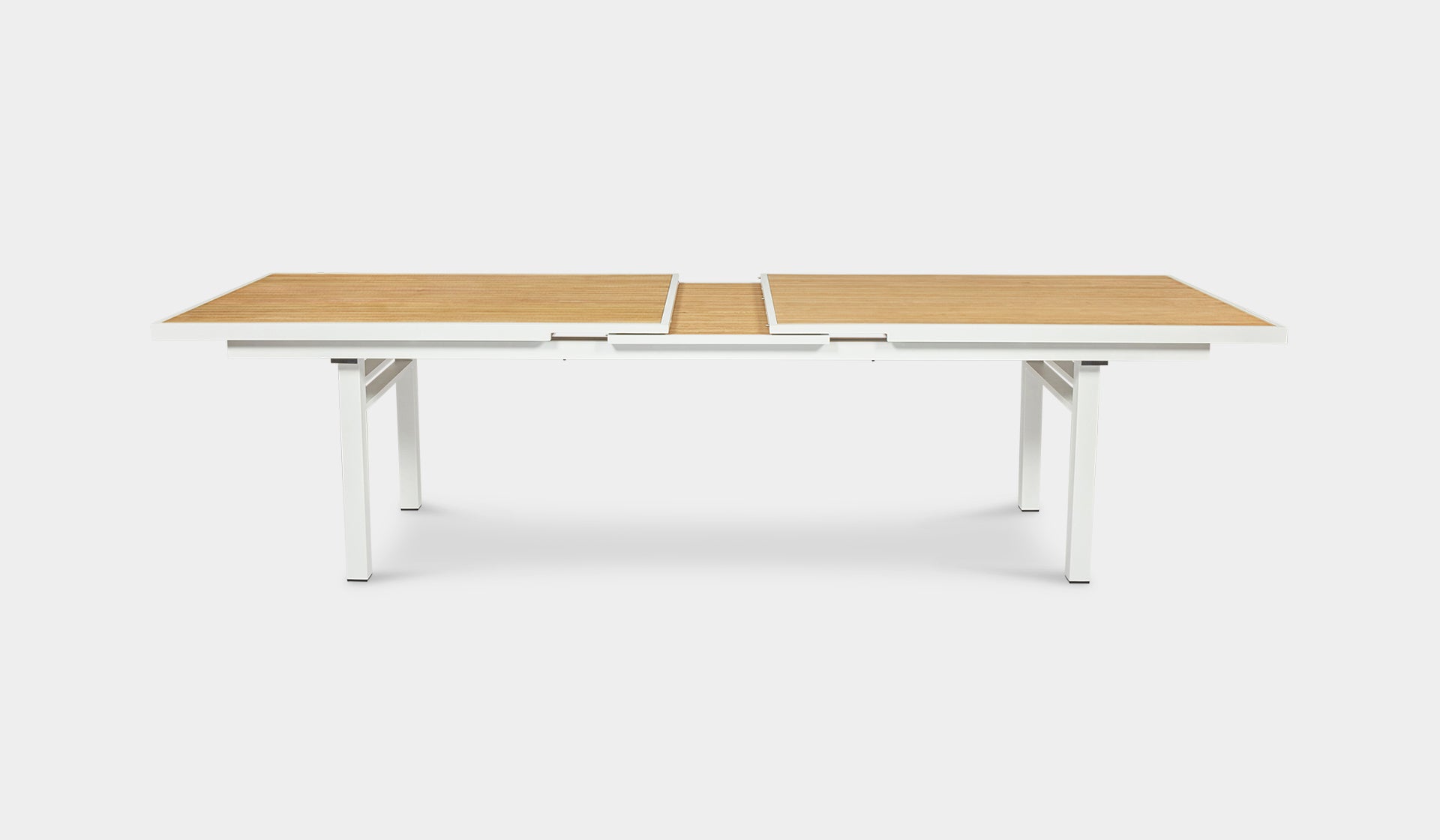 Kai white extension table teak and aluminum 