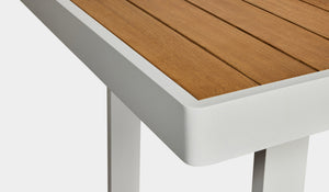 outdoor bar setting teak with white