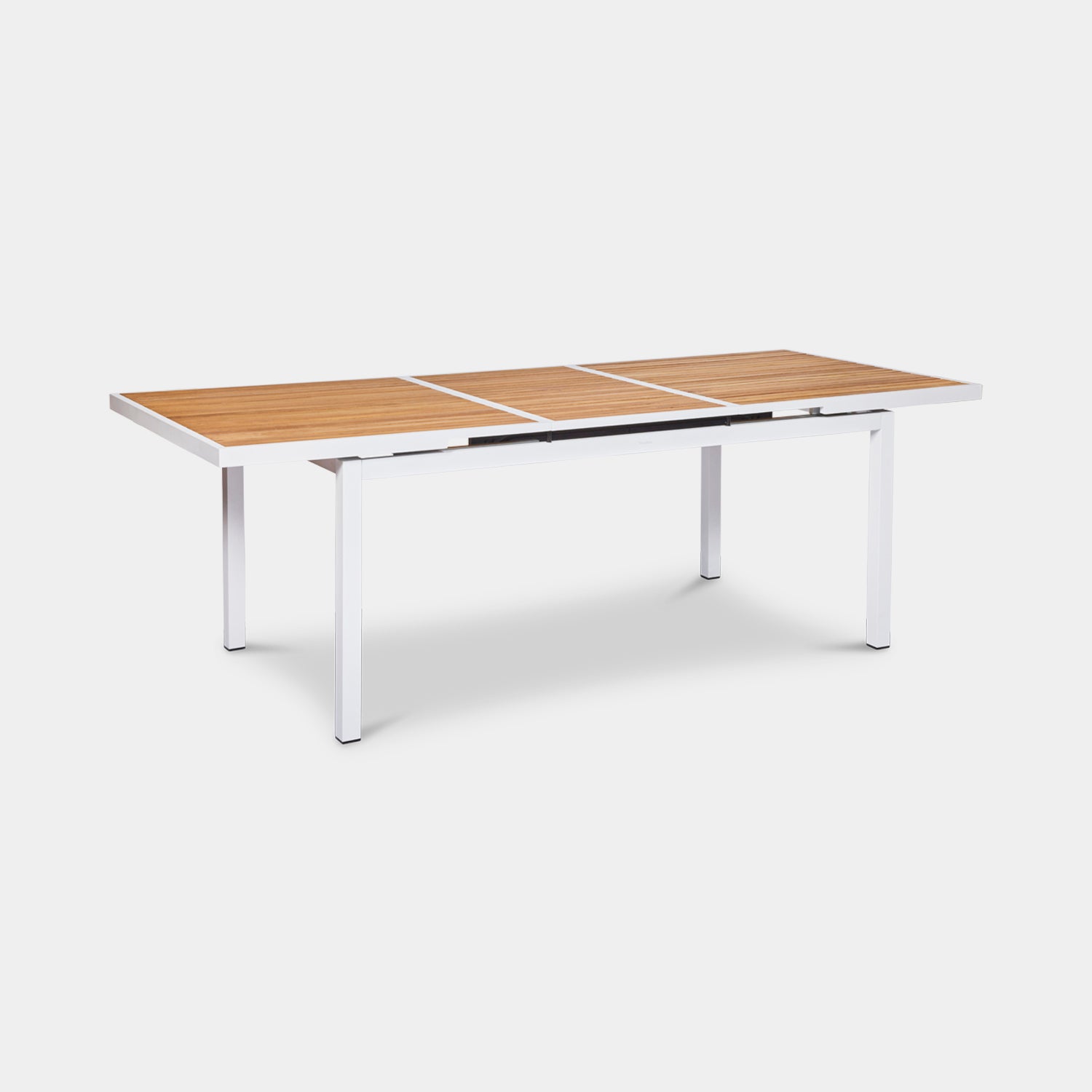 kai outdoor extension table white with teak