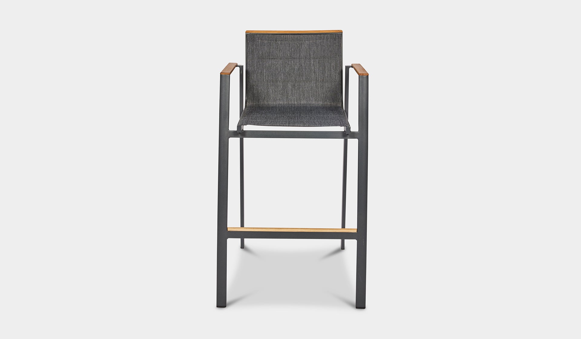 aluminum bar stool teak and charcoal