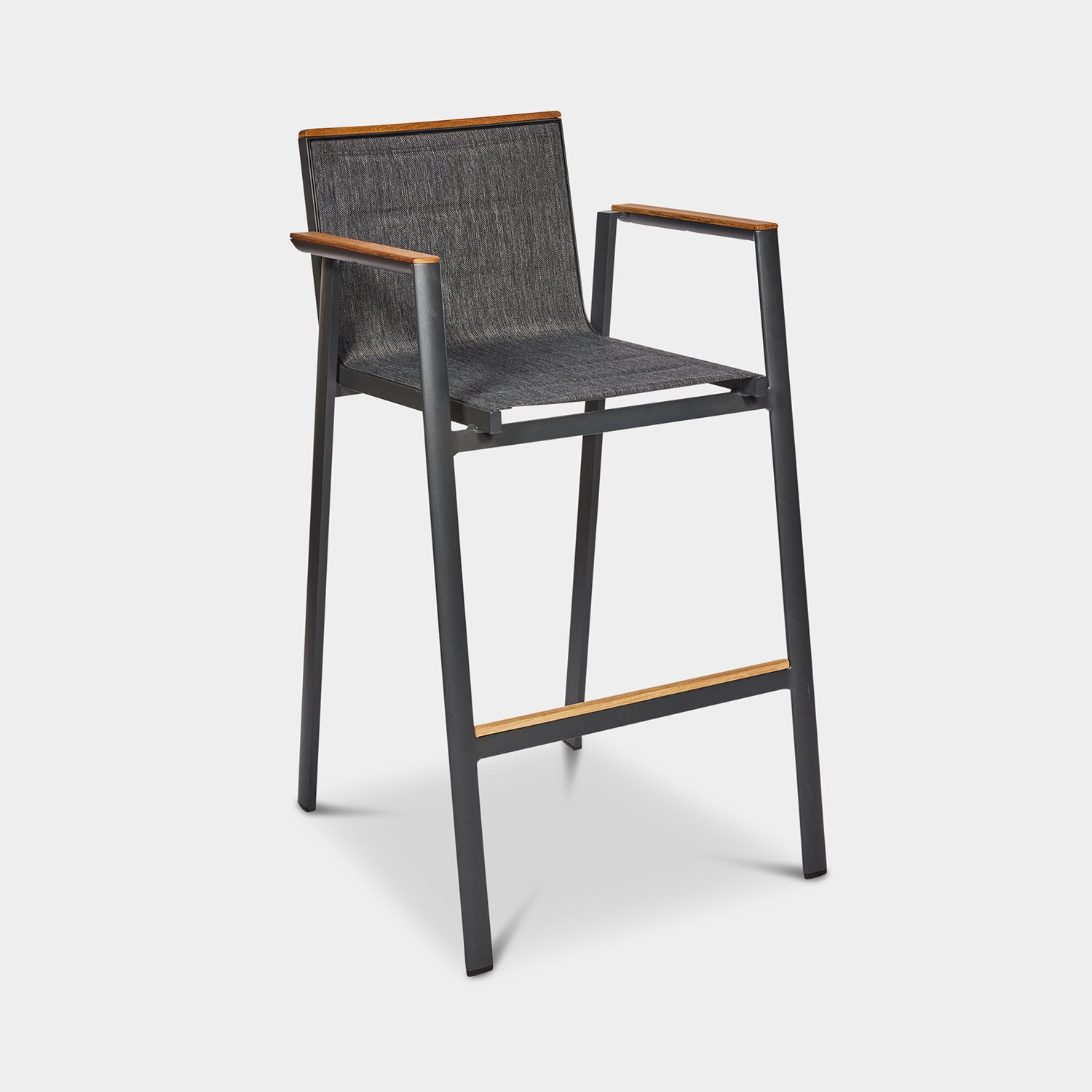 mackay bar chair aluminum with teak elements