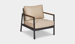 outdoor lounge 1 seater charcoal and beige