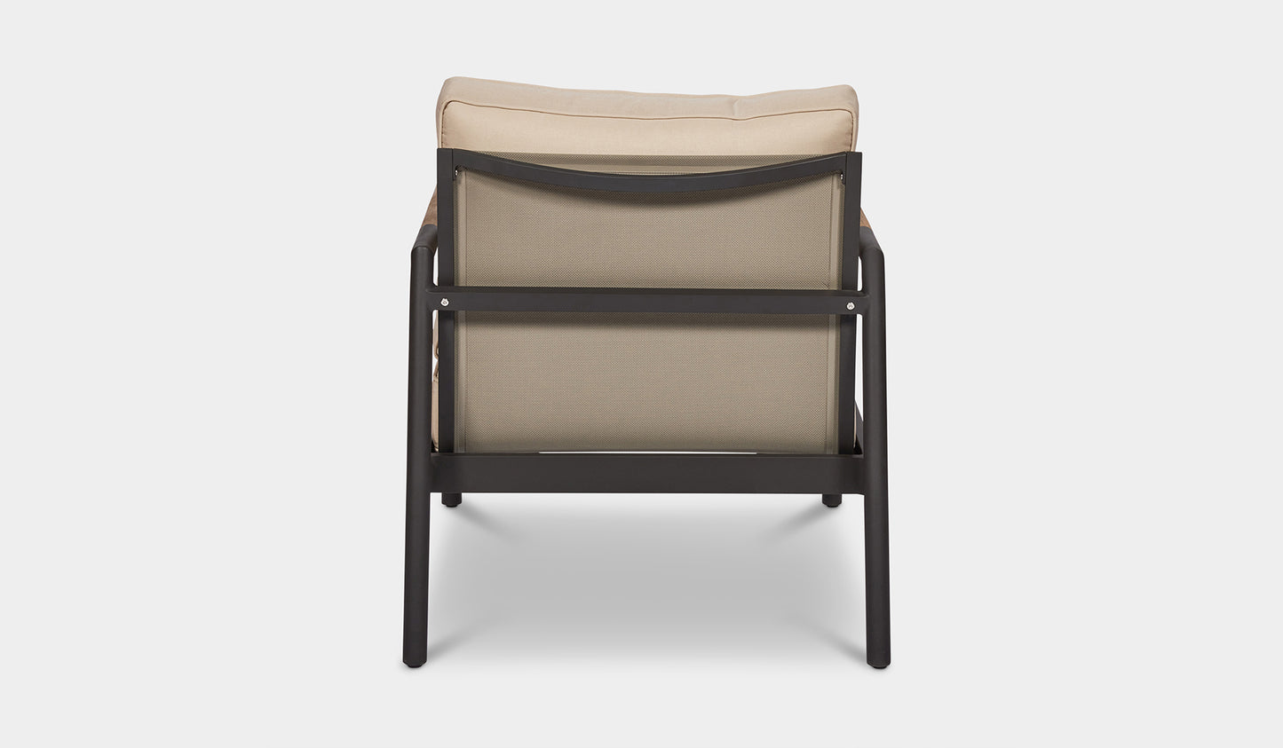 miami 1 seater outdoor sofa beige and charcoal