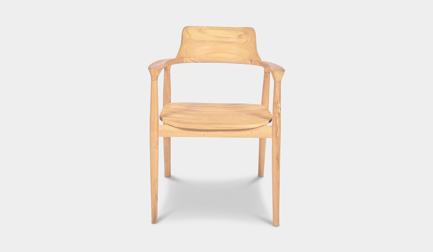 milos teak outdoor dining chair with arms