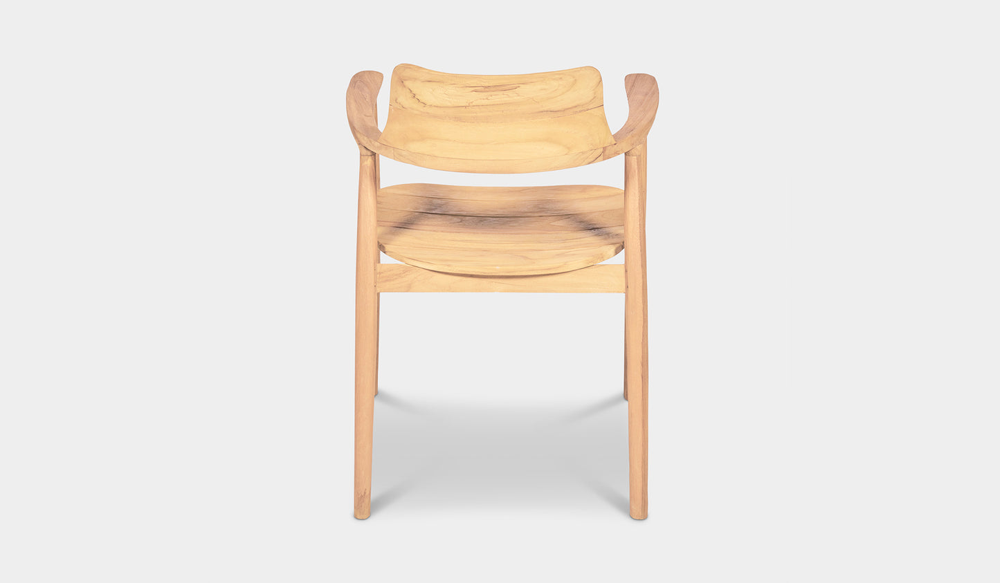 milos teak outdoor dining chair with arms